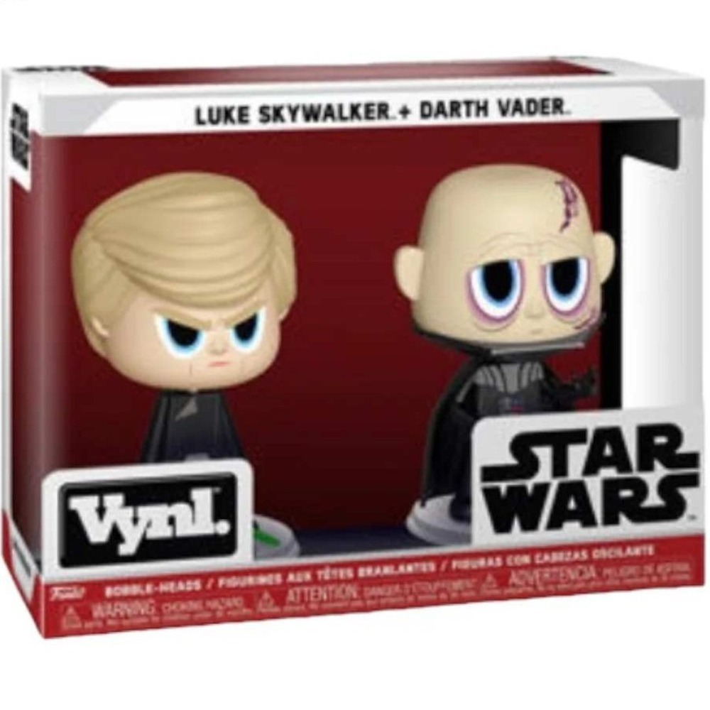 Funko‎ Vynl Star Wars Darth Vader Luke Skywalker 2 Pack Figures Bobbleheads New